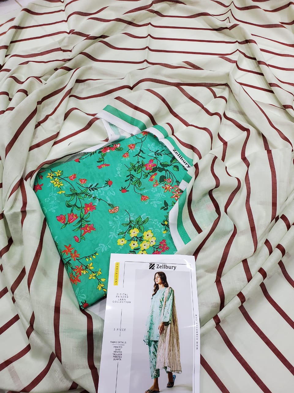 Zellbury Inspired Digital Printed Lawn Suit – 3 Piece