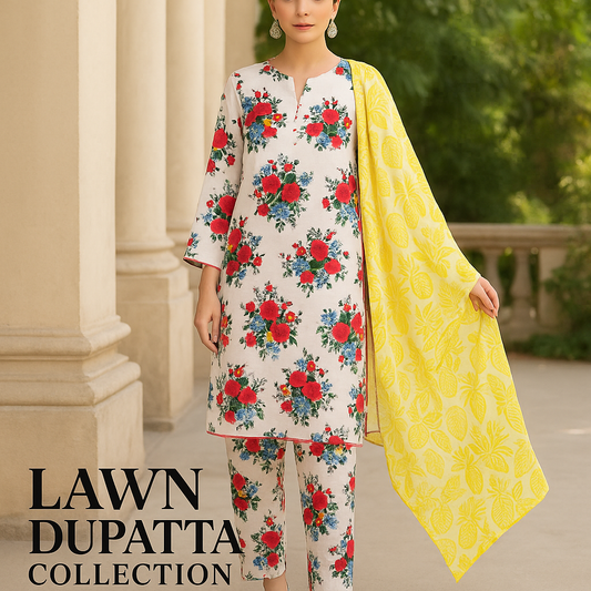 Zellbury Inspired Digital Printed Lawn Suit – 3 Piece