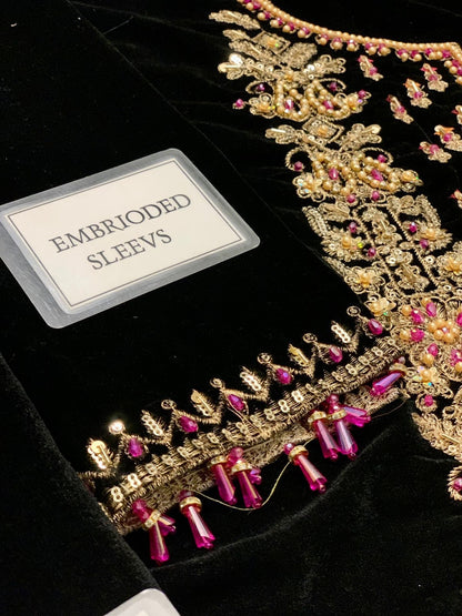 Luxury Velvet Wedding Ensemble – Khuda Baksh Inspired Collection