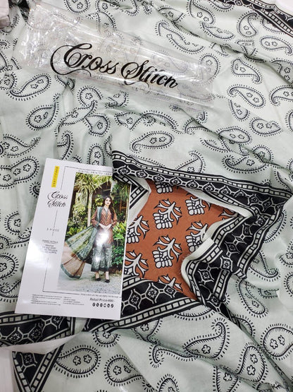 CrossStitch Inspired Digital Printed Lawn Suit – 3 Piece