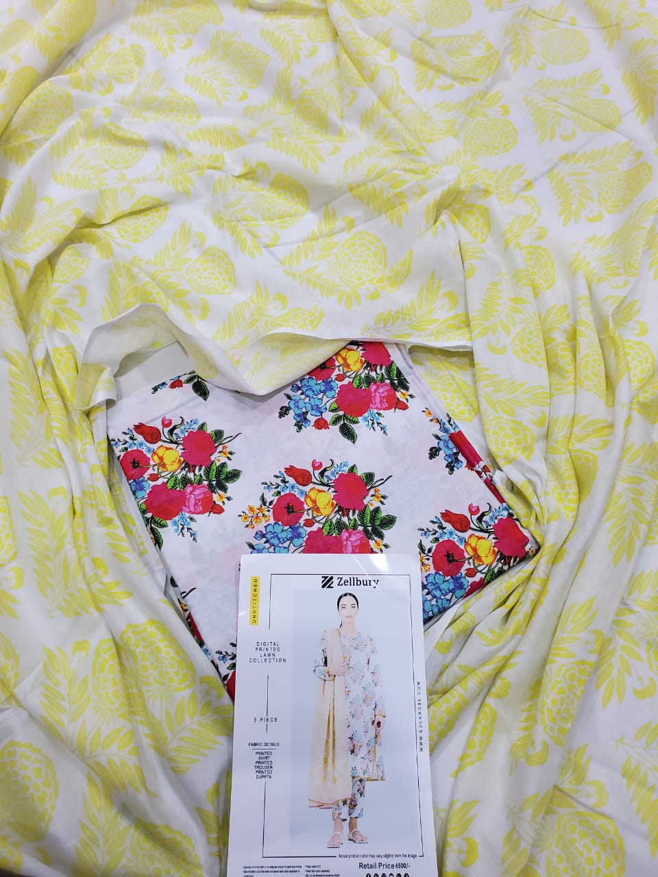 Zellbury Inspired Digital Printed Lawn Suit – 3 Piece