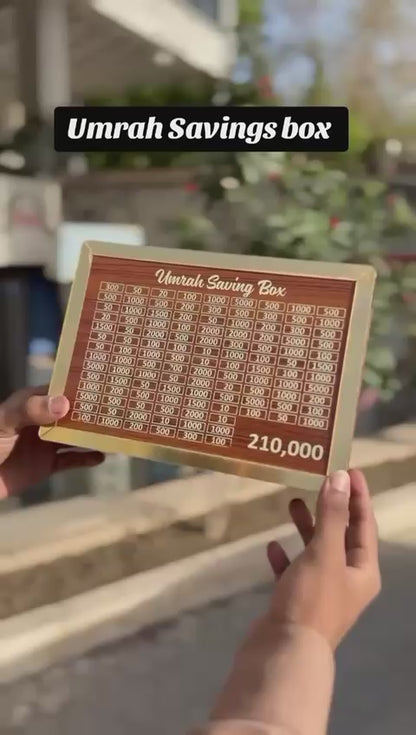 Umrah Saving Box – Islamic Wooden Coin Bank for Blessing & Motivation