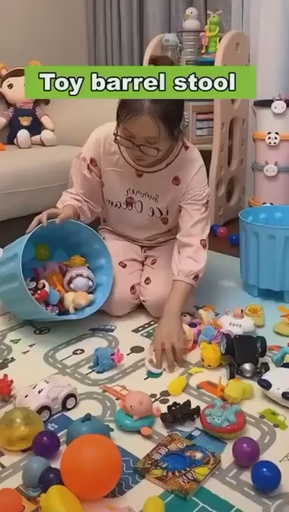 🧸 Colourful Drum Storage Kids Stool Box – Fun, Safe & Multi-Purpose!