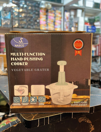 1.5 Litre Push Chopper – 3 Blades with Beater & Safety Lock