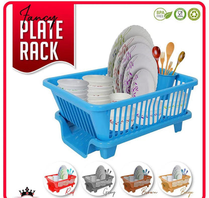 Fancy Plate Rack – 3 in 1 Large Durable Plastic Kitchen Sink Dish Rack