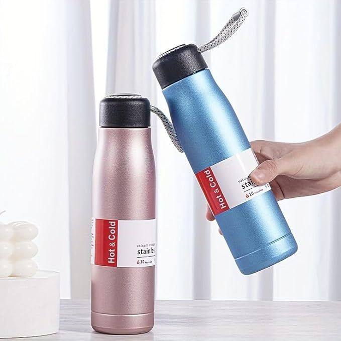New Mat Shade Stainless Steel Water Bottle with Top Rope (Box Packing)