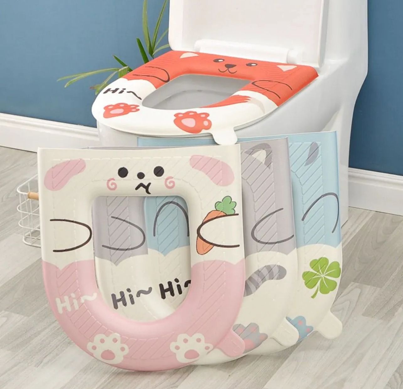 Cartoon Toilet Seat Cover with Handle – Universal EVA Waterproof Design