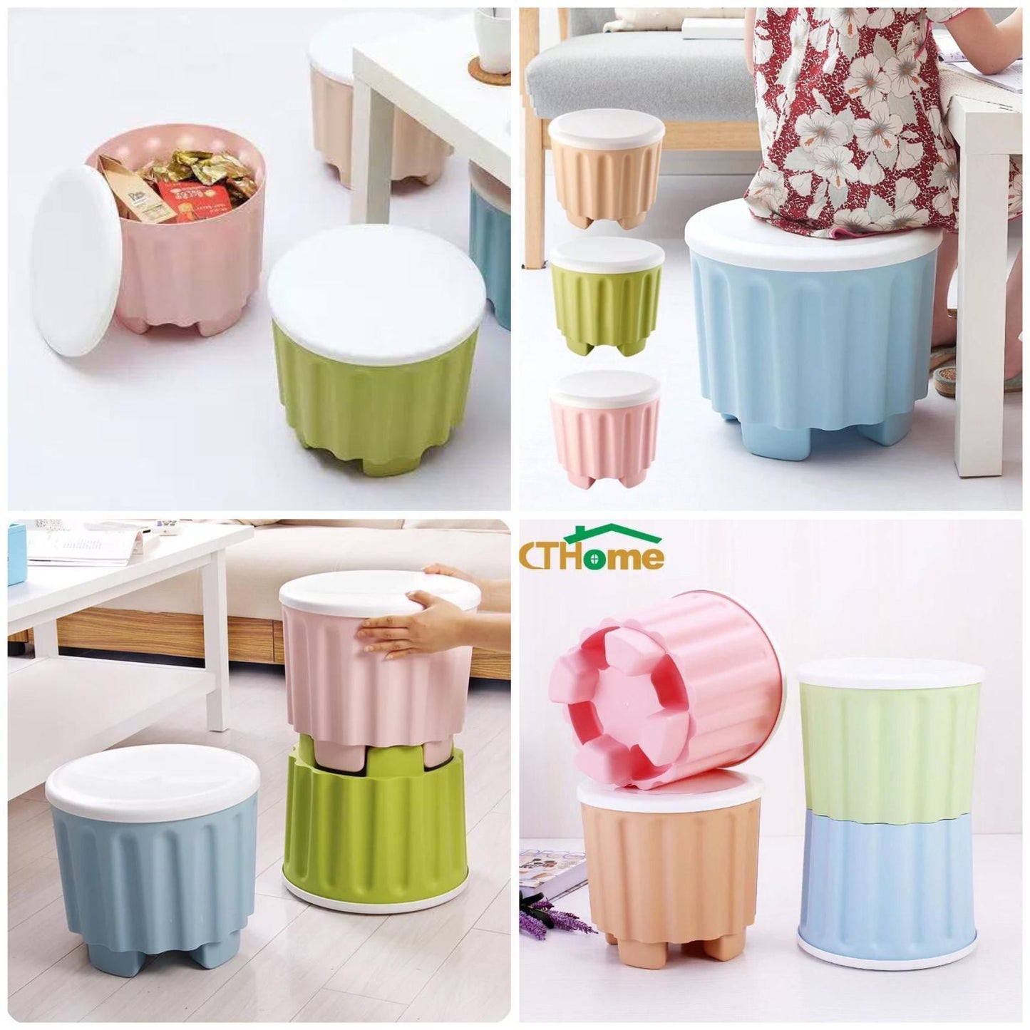 🧸 Colourful Drum Storage Kids Stool Box – Fun, Safe & Multi-Purpose!