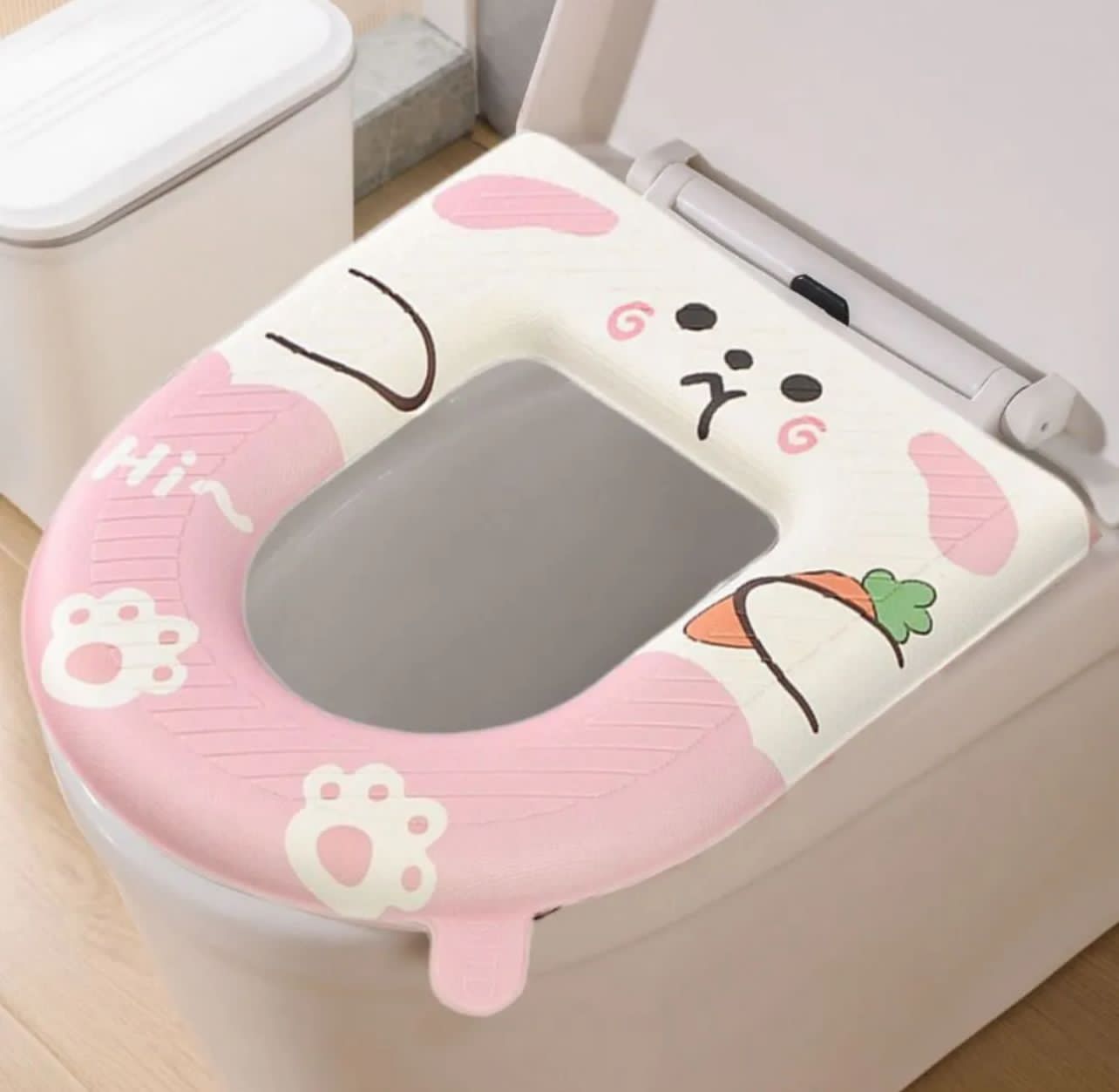 Cartoon Toilet Seat Cover with Handle – Universal EVA Waterproof Design