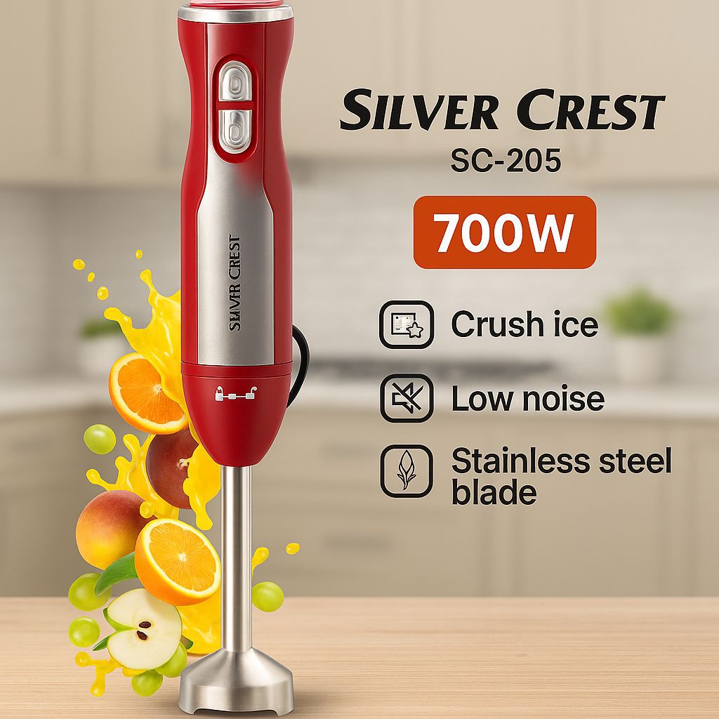 SilverCrest 700W Hand Blender with 2-Speed & Ice Crush Blades