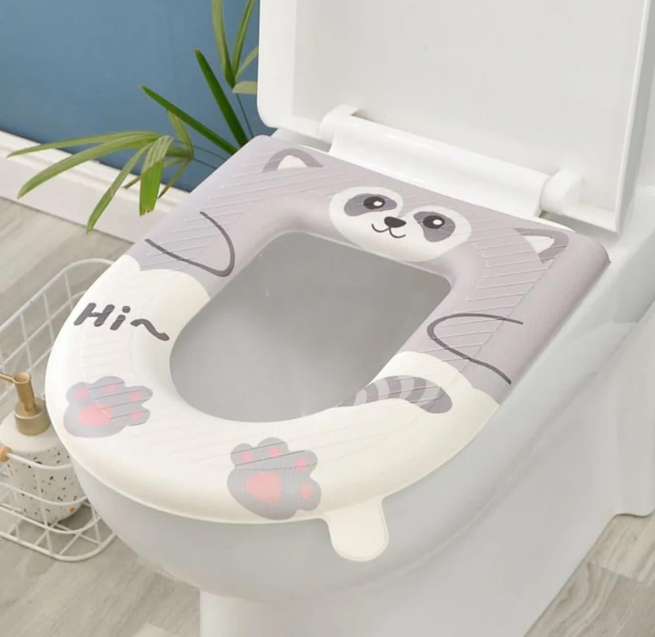 Cartoon Toilet Seat Cover with Handle – Universal EVA Waterproof Design