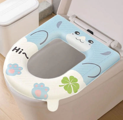 Cartoon Toilet Seat Cover with Handle – Universal EVA Waterproof Design