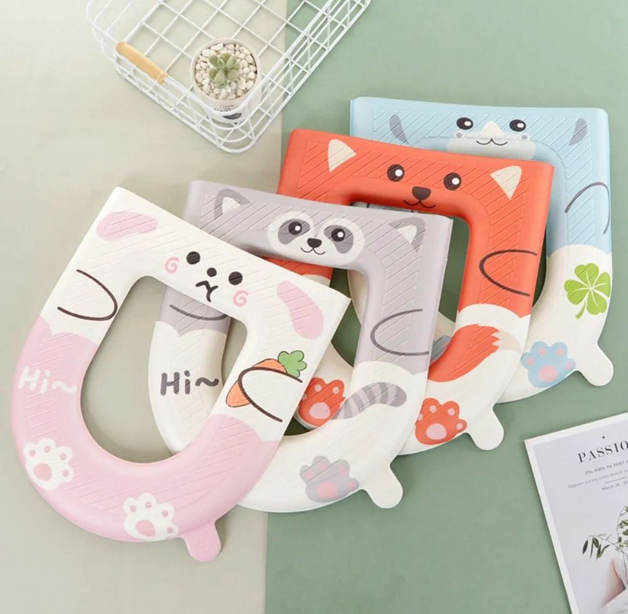 Cartoon Toilet Seat Cover with Handle – Universal EVA Waterproof Design